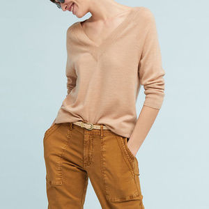 Anthropologie MOTH 100% Merino Wool V-Neck Sweater